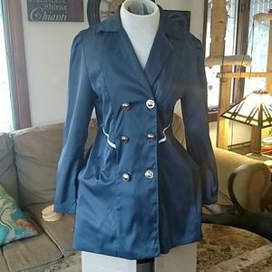 NWT Navy Satin Kids Pea Coat
